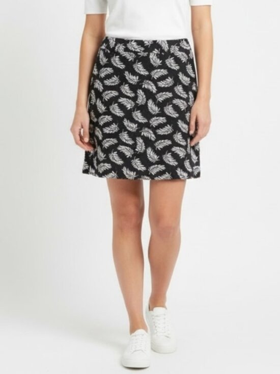 H&M Dresses & Skirts - H&M Leaf Print Mini Skirt Womens Size XS Black White Skater A-line Tropical